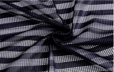 FQ-TZS粗條紋蕾絲網布面料  鏤空網眼布運動衫面料   夾層透視服裝面料 細節-1